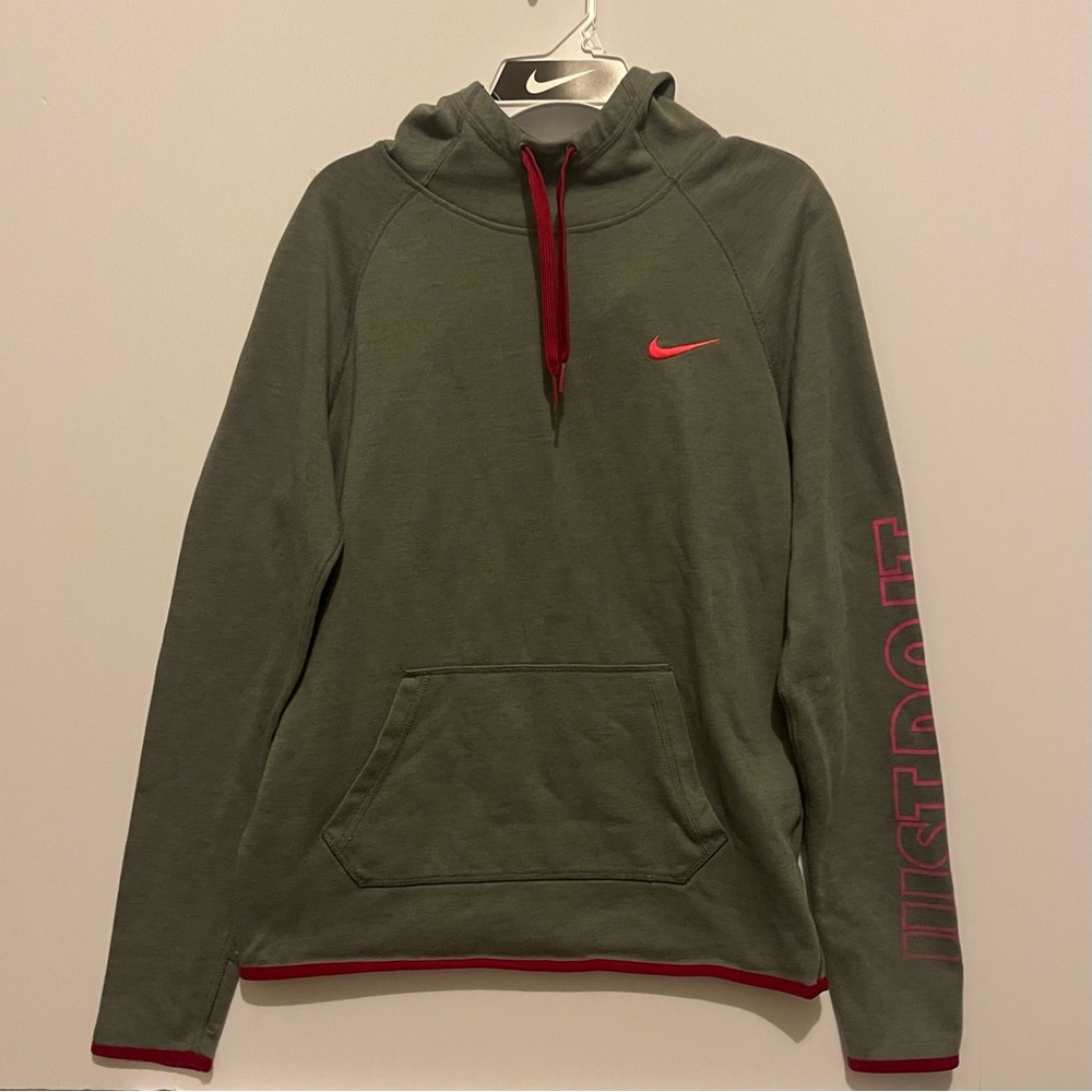 Nike Gray Hoodie with Pink Details